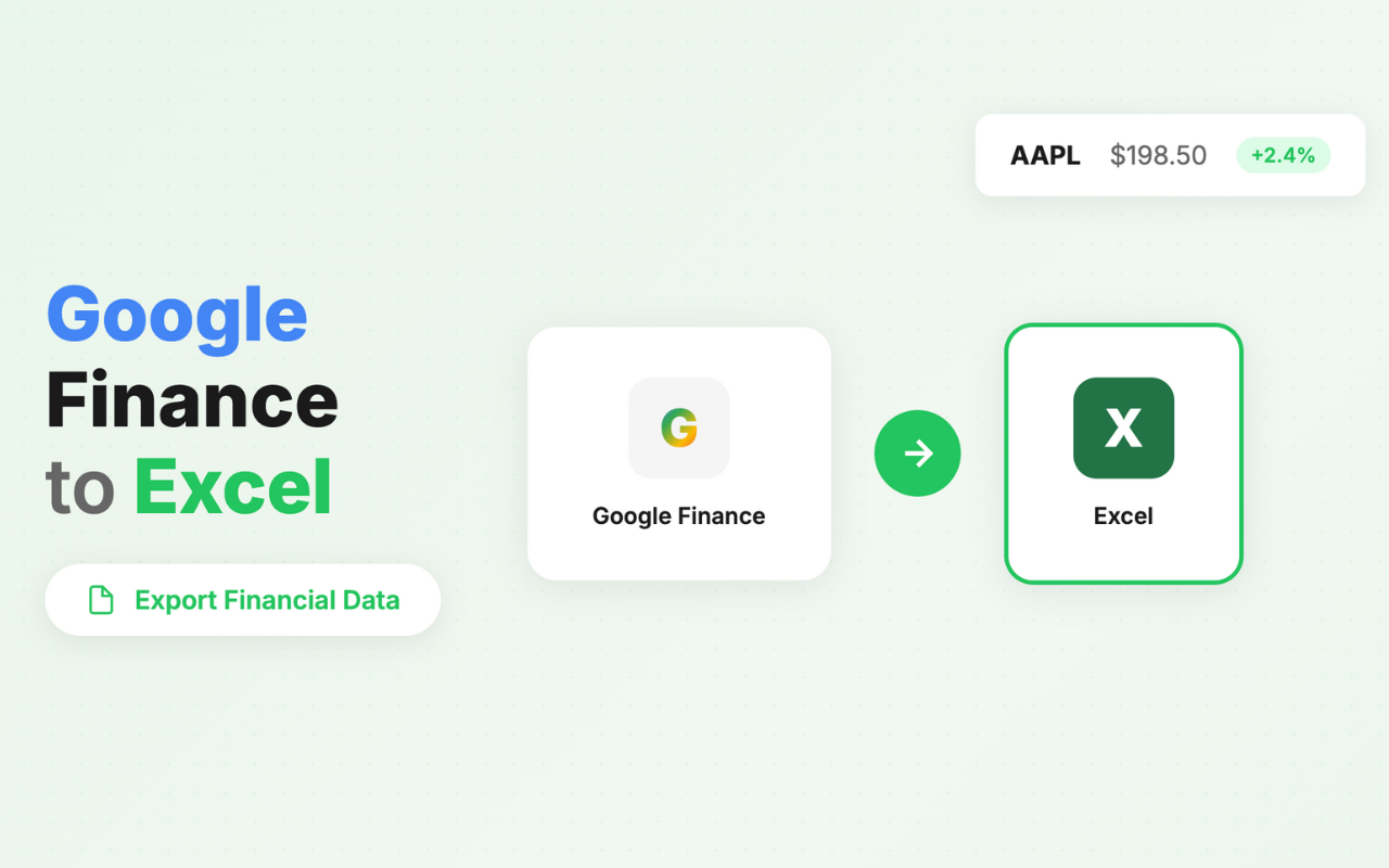 Export Google Finance to Excel