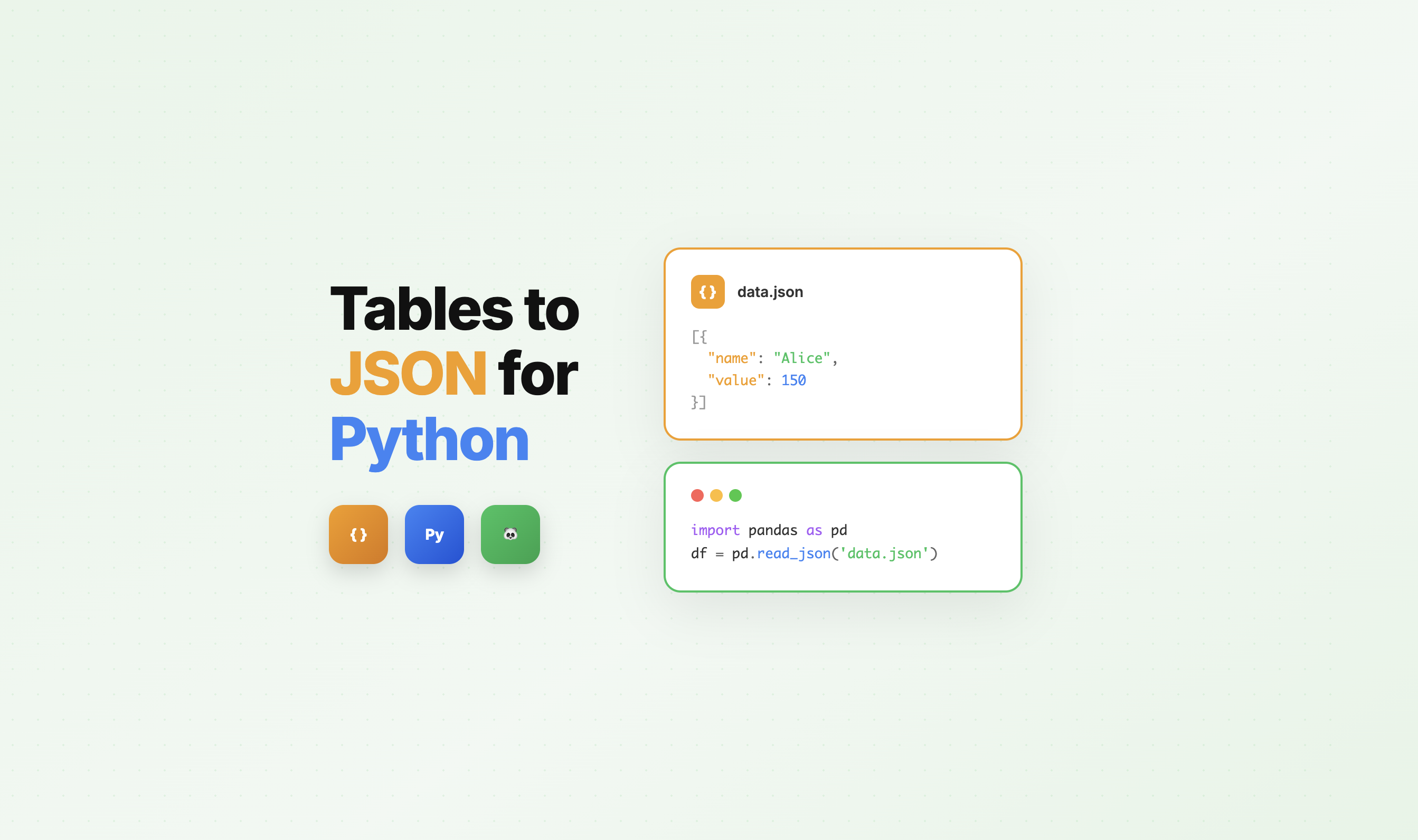 Export to JSON for Python