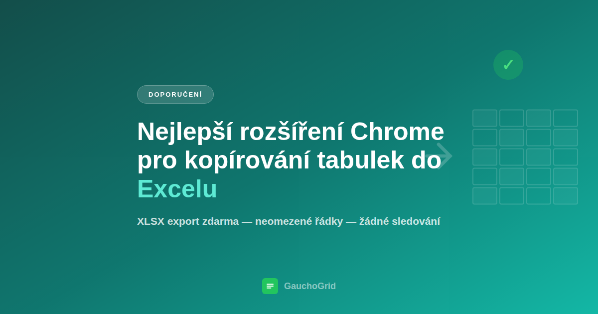 Nejlepší rozšíření Chrome pro kopírování tabulek do Excelu