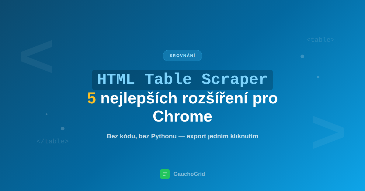 HTML Table Scraper pro Chrome
