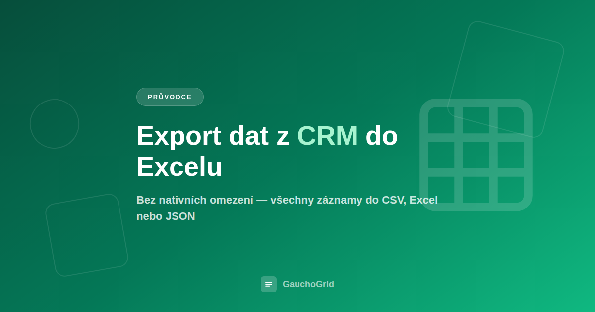 Export dat z CRM do Excelu