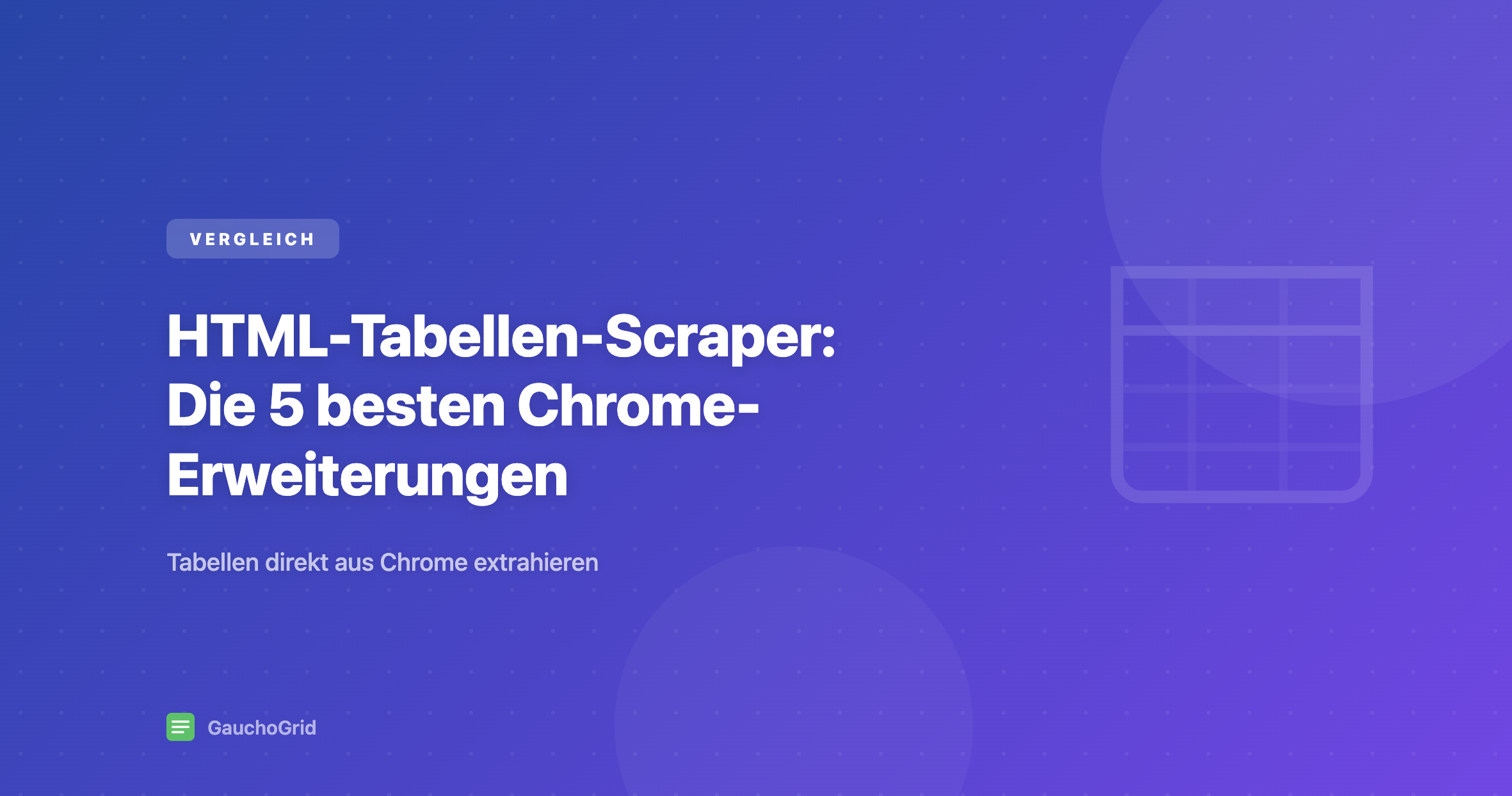 HTML-Tabellen-Scraper für Chrome