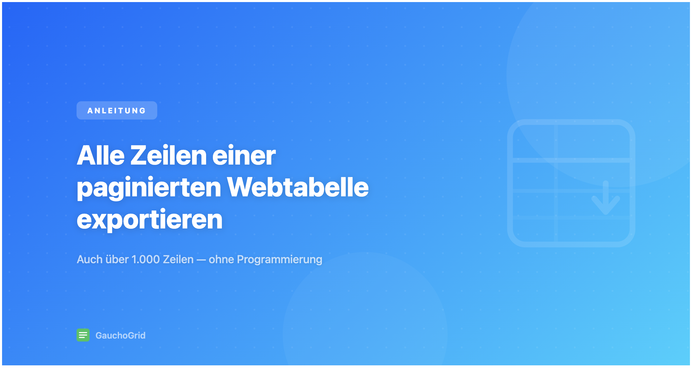 Alle Zeilen einer paginierten Webtabelle exportieren
