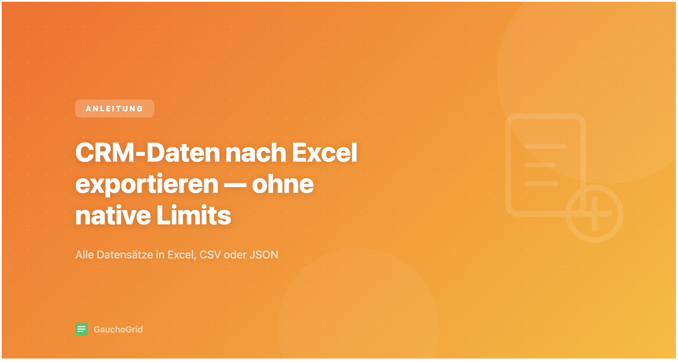 CRM-Daten nach Excel exportieren