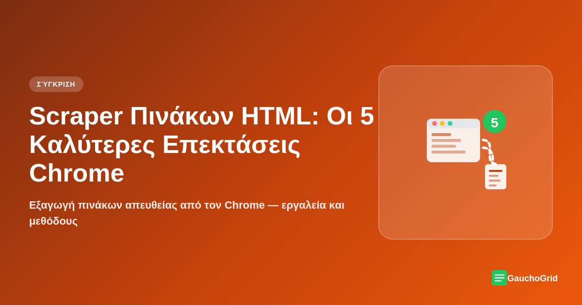 Scraper Πινάκων HTML για Chrome