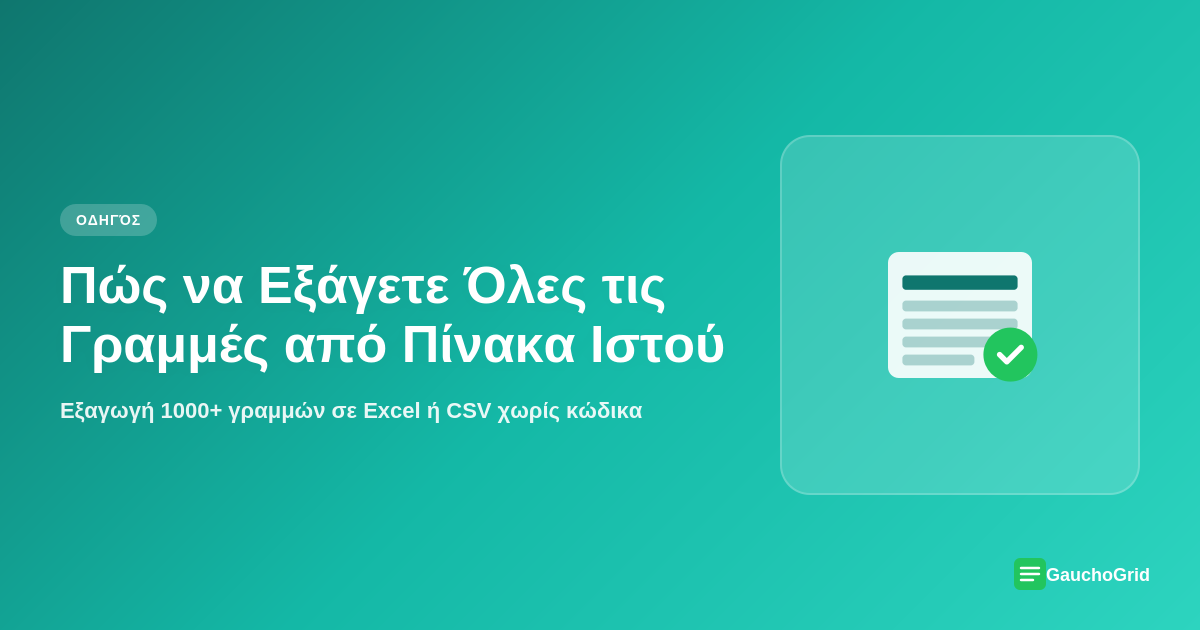 Πώς να Εξάγετε Όλες τις Γραμμές από Σελιδοποιημένο Πίνακα Ιστού