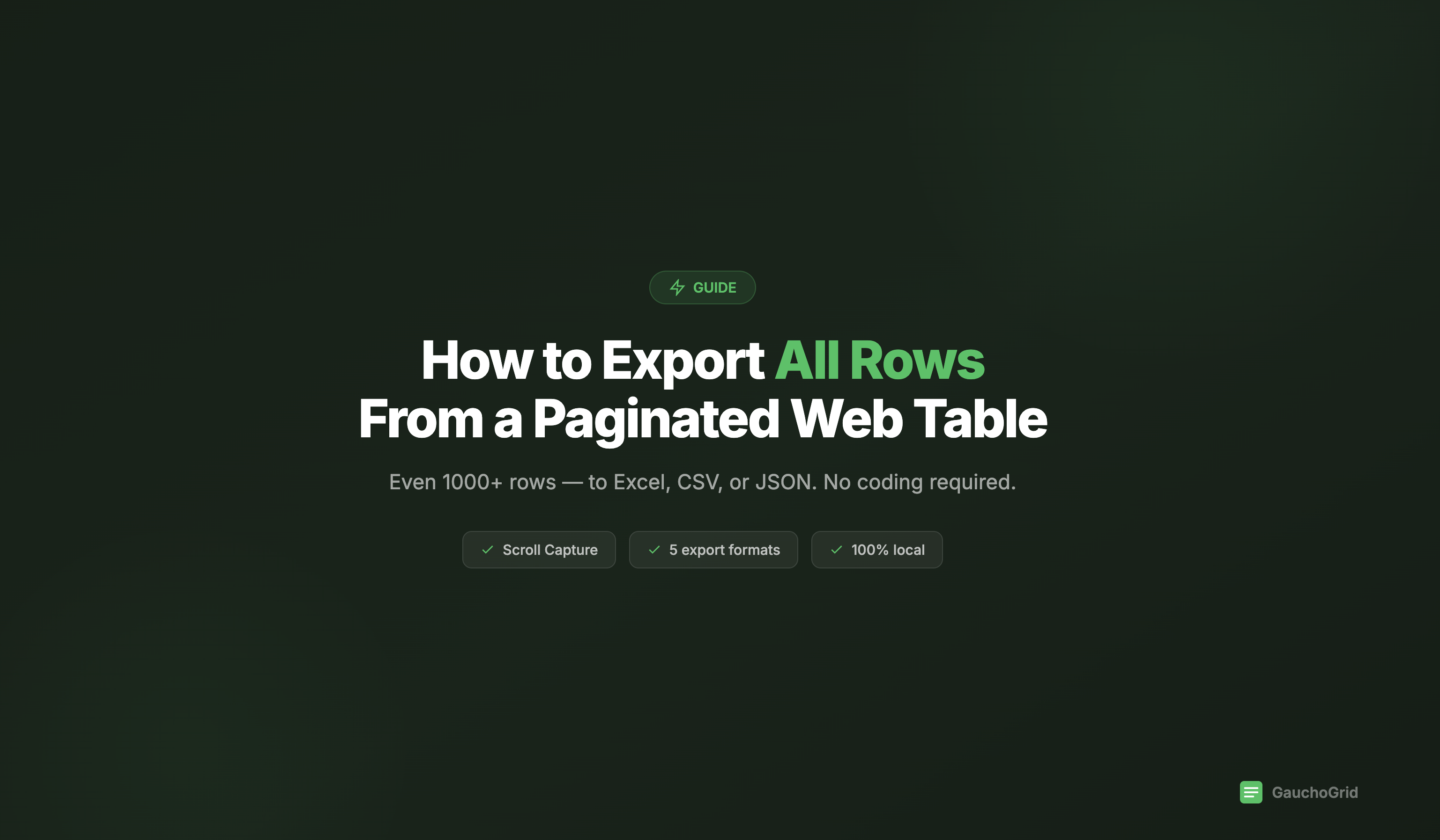 How to Export All Rows From a Paginated Web Table