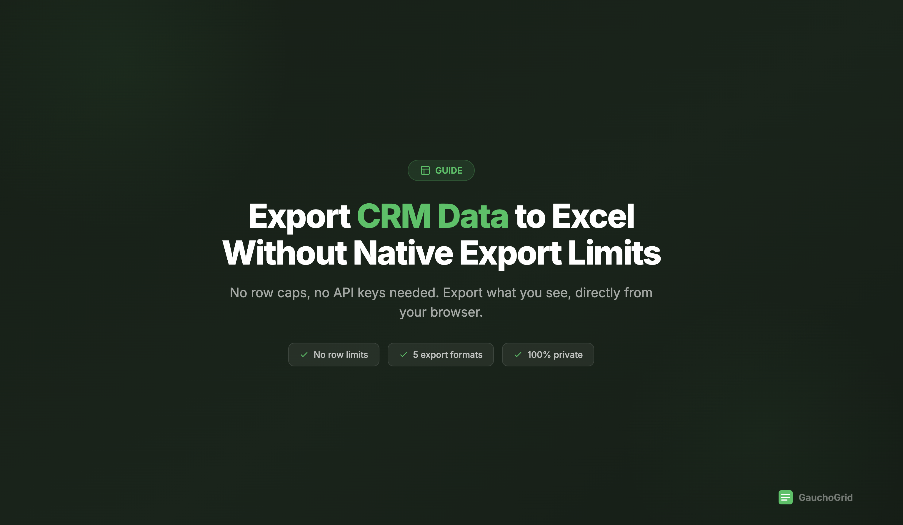 Export CRM Data to Excel