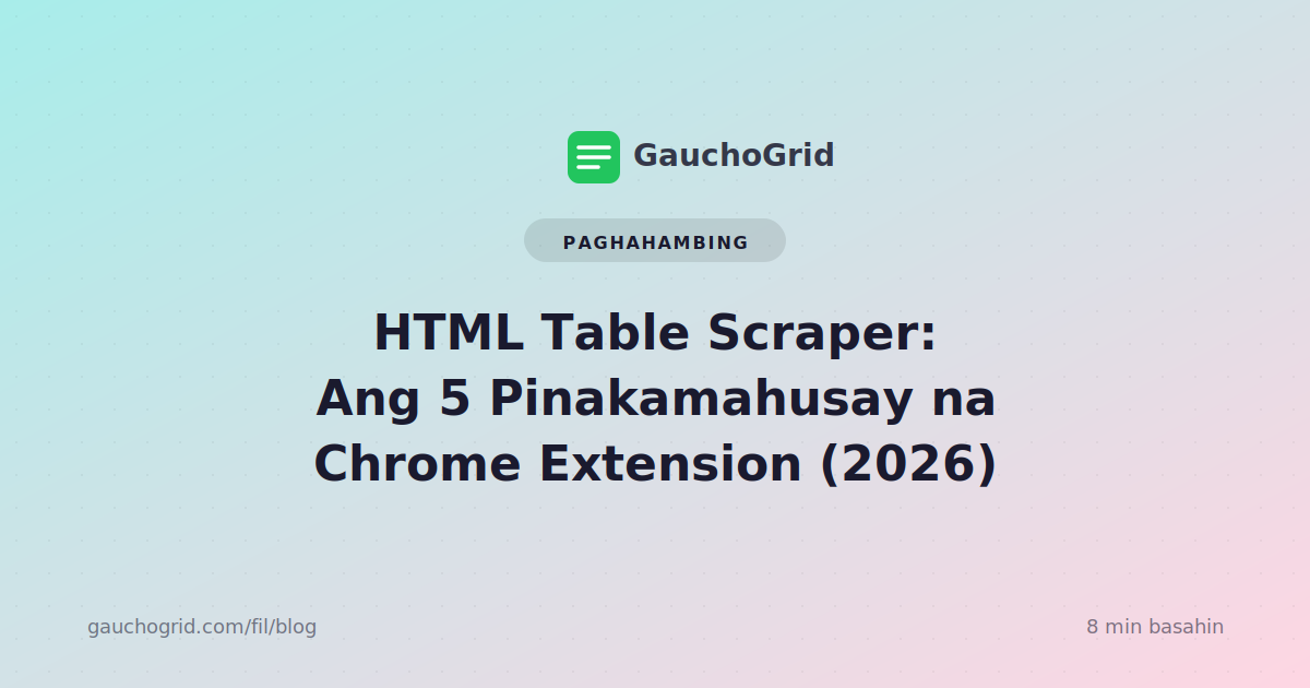 HTML Table Scraper para sa Chrome