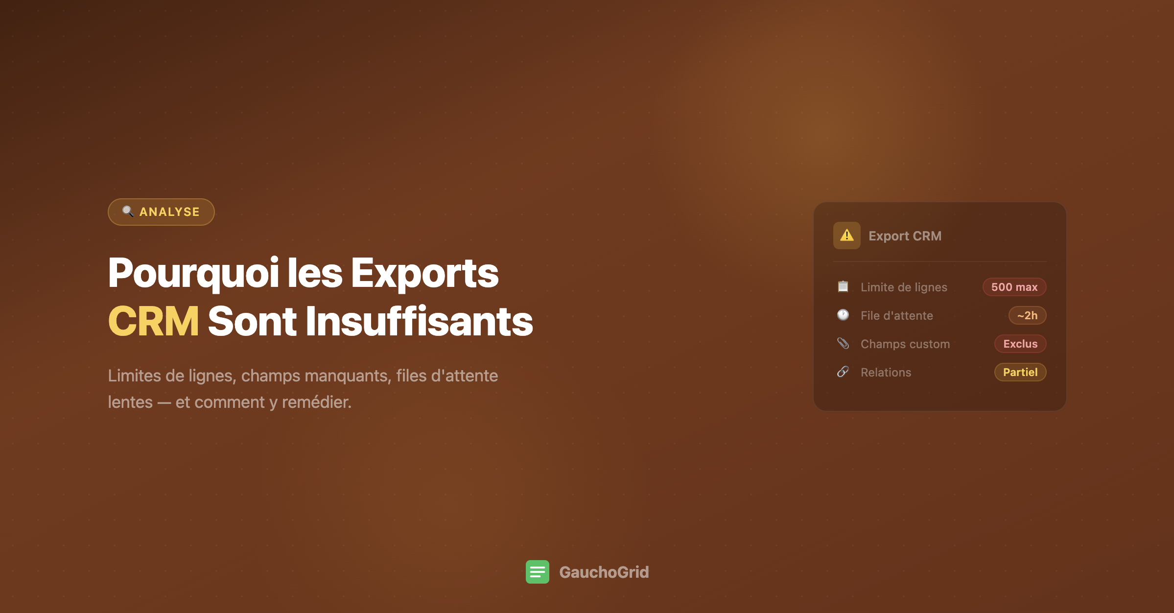 Pourquoi les Fonctions d'Exportation CRM Sont Insuffisantes