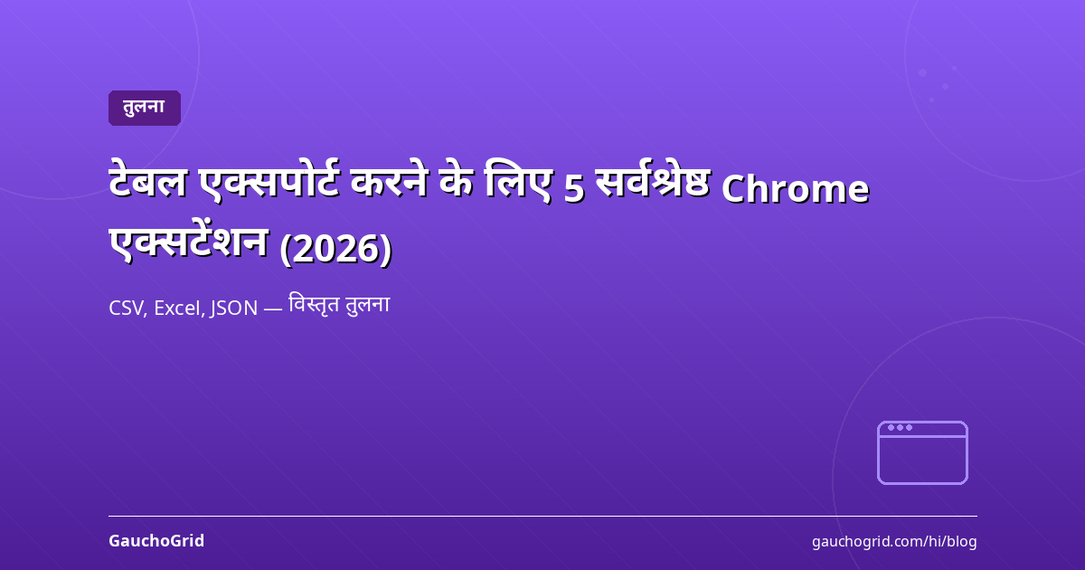 टेबल एक्सपोर्ट करने के लिए सर्वश्रेष्ठ Chrome एक्सटेंशन