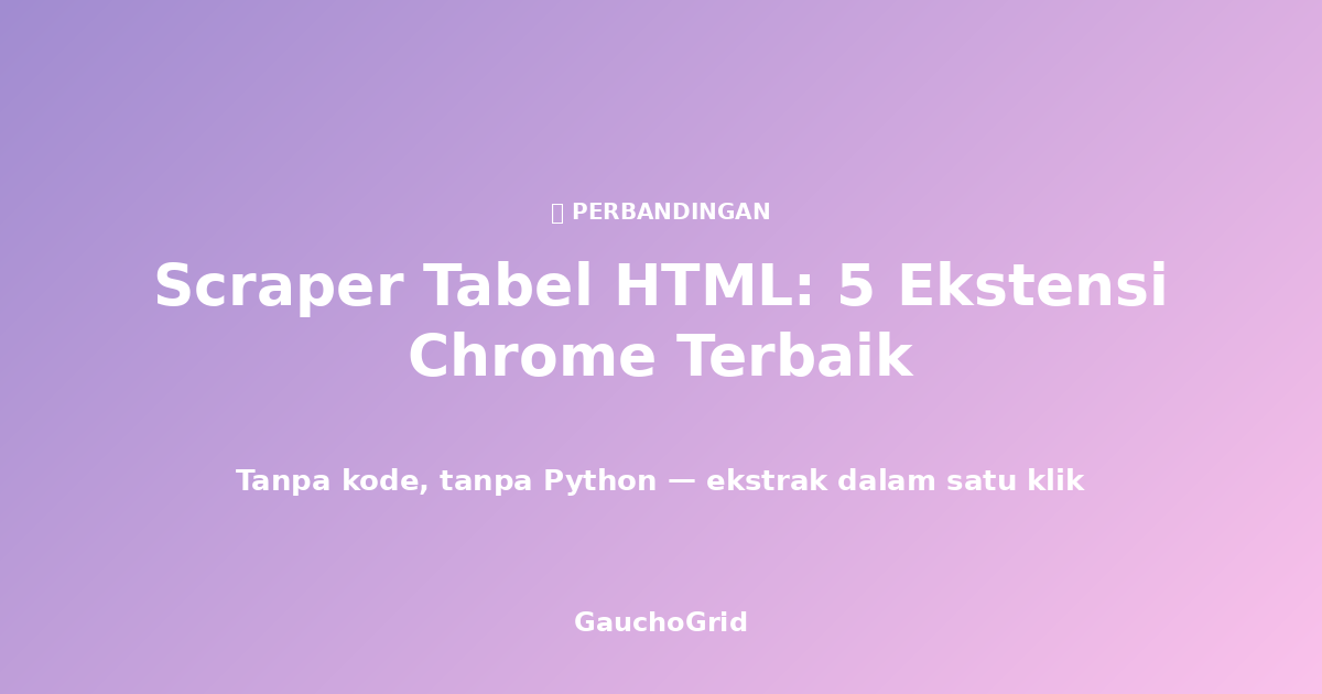 Scraper Tabel HTML untuk Chrome