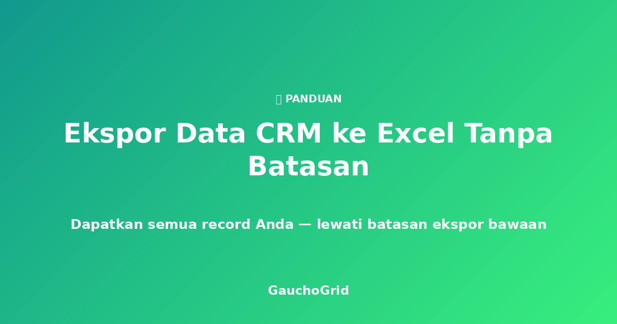 Ekspor Data CRM ke Excel
