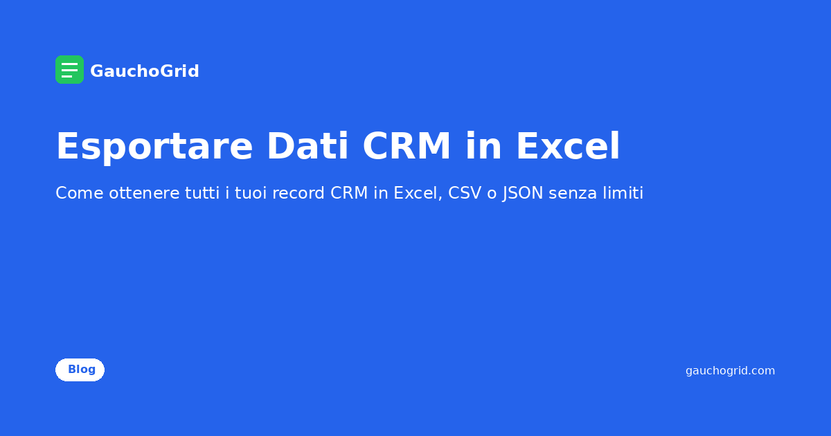 Esportare Dati CRM in Excel