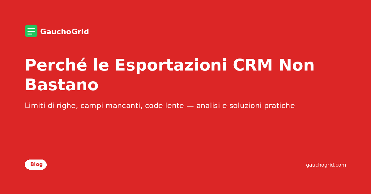 Perché le Funzioni di Esportazione dei CRM Non Bastano
