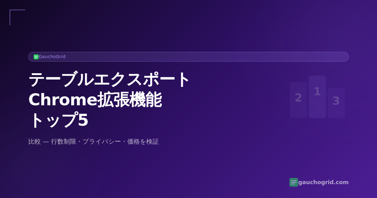 テーブルエクスポートに最適なChrome拡張機能 トップ5