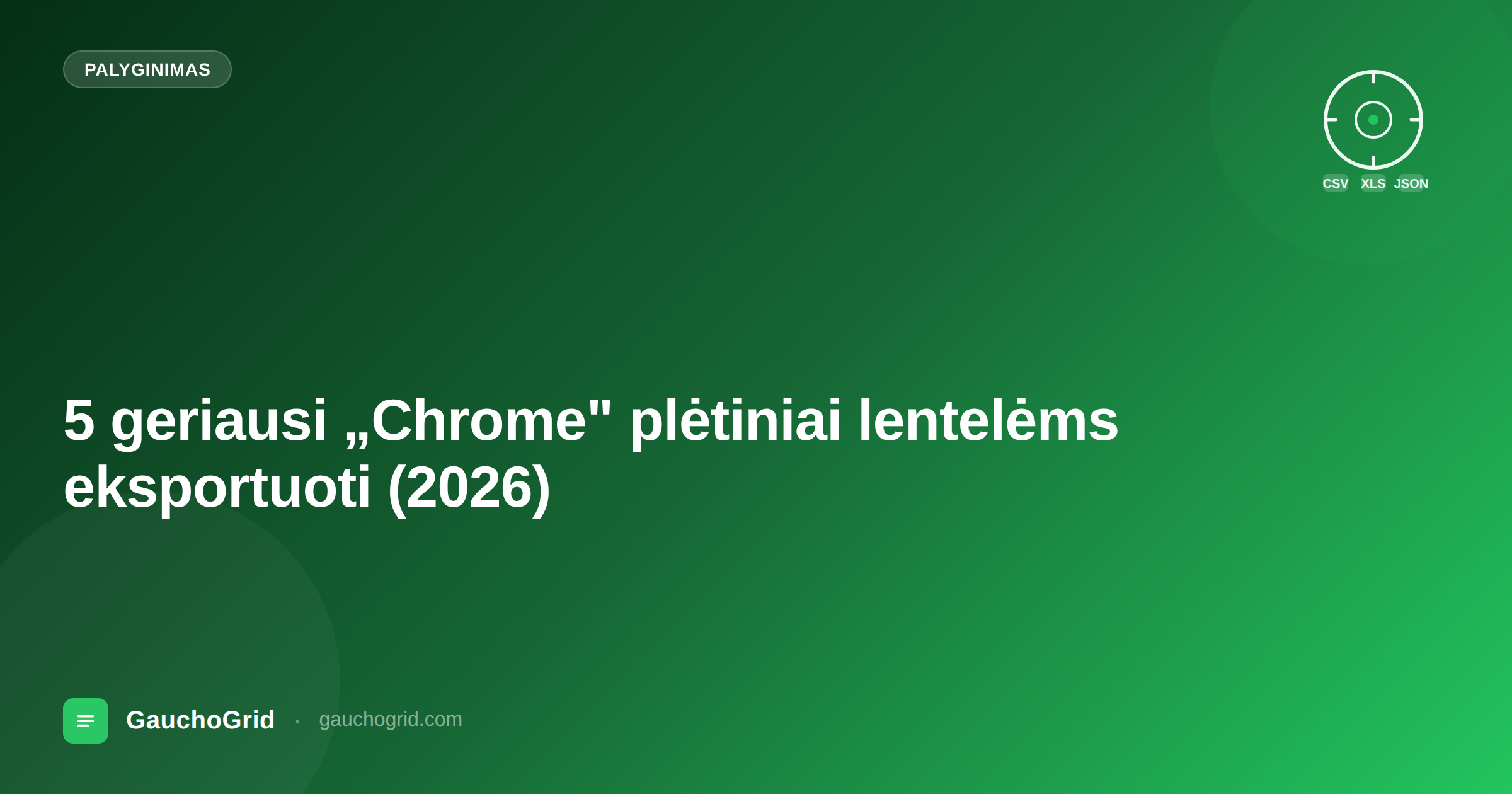 Geriausi „Chrome“ plėtiniai lentelėms eksportuoti