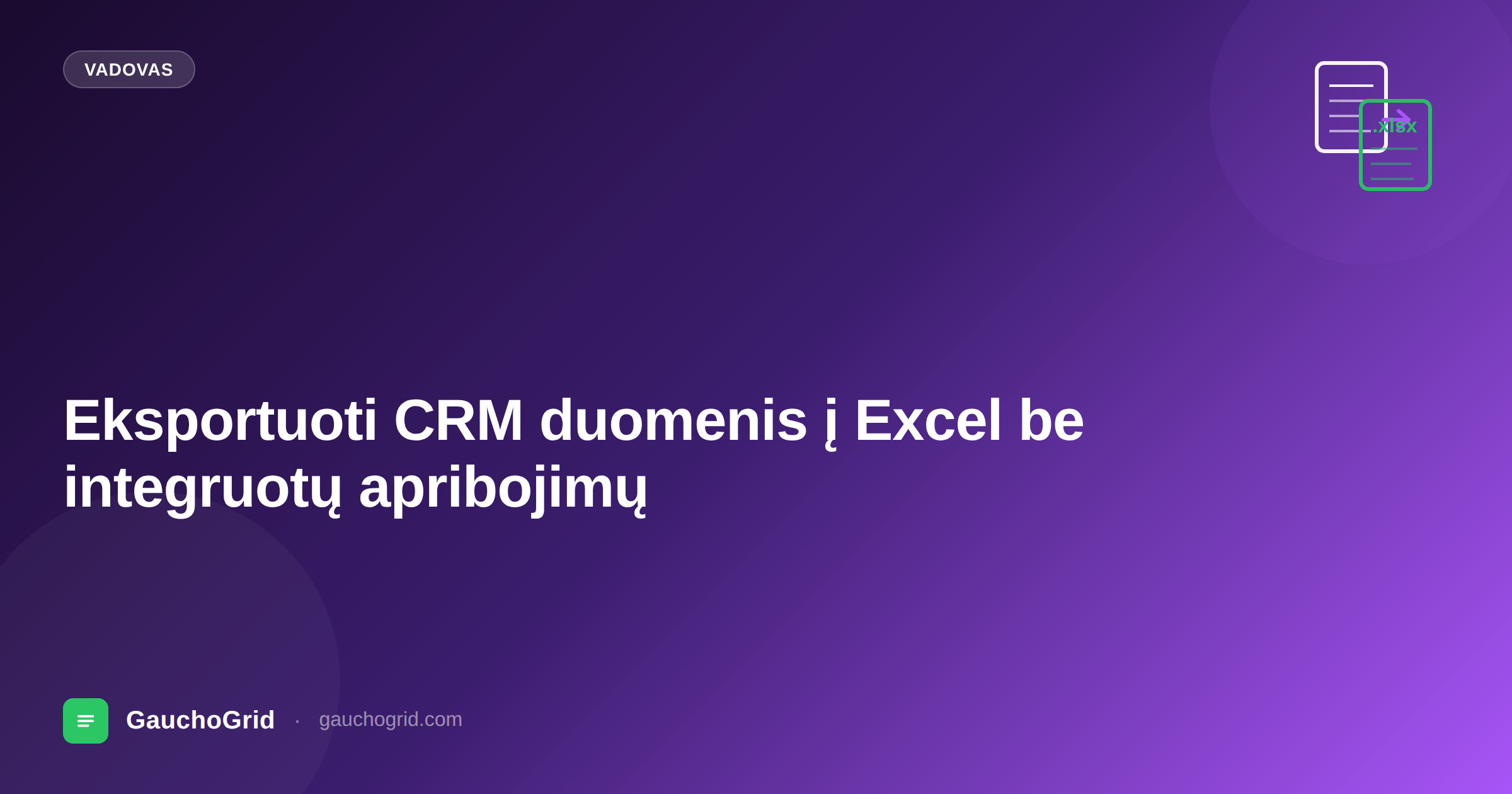 Eksportuoti CRM duomenis į Excel
