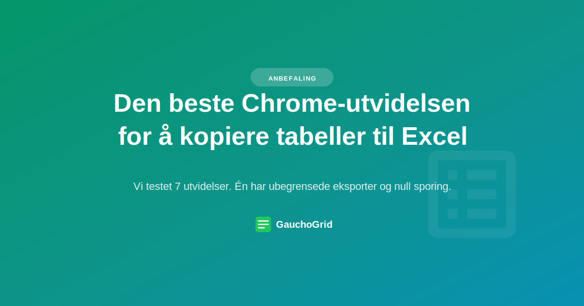 Den beste Chrome-utvidelsen for å kopiere tabeller til Excel