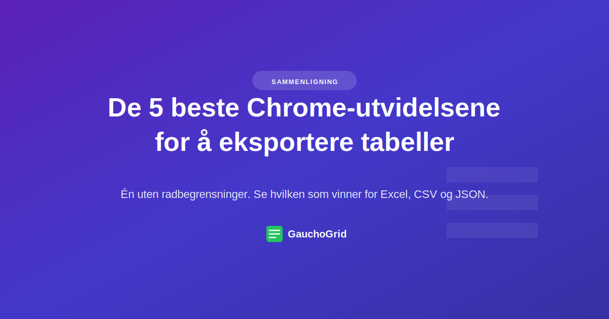 De beste Chrome-utvidelsene for å eksportere tabeller