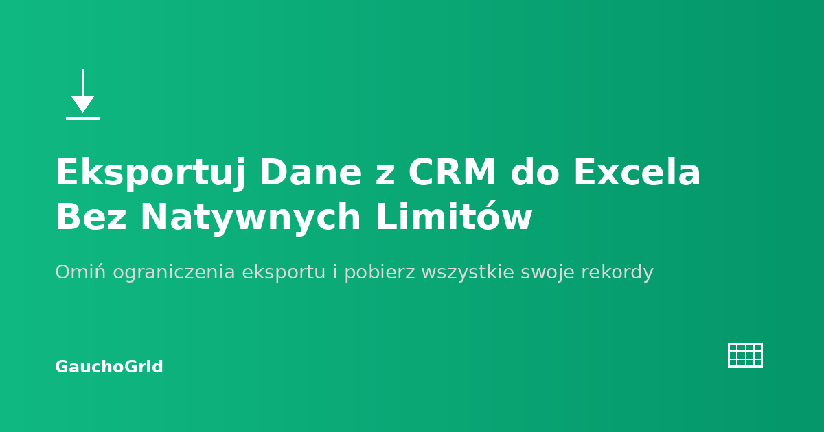 Eksportuj Dane z CRM do Excela