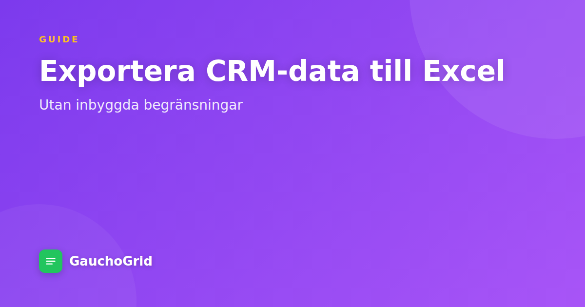 Exportera CRM-data till Excel