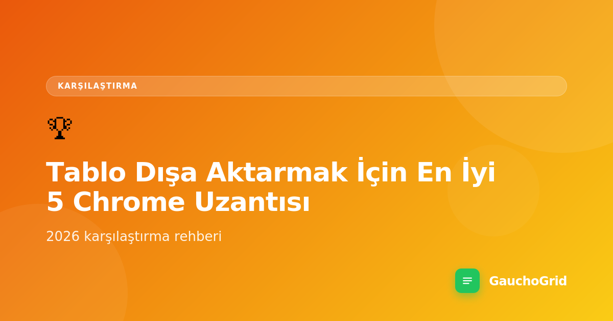 Tablo Dışa Aktarmak İçin En İyi Chrome Uzantıları