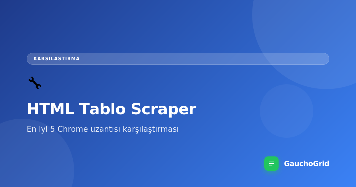 Chrome İçin HTML Tablo Scraper
