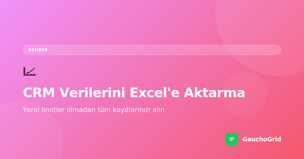 CRM Verilerini Excel'e Aktarma